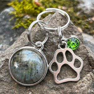 Pet Collar Charm Labradorite